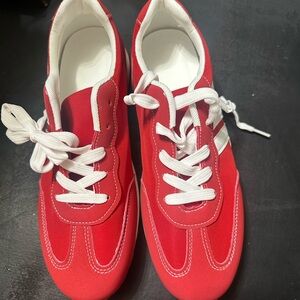 Brand new Red and White Sneakers